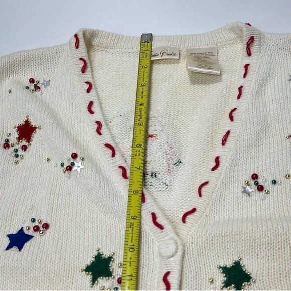 Bobbie Brooks Cotton Blend Christmas Sweater Vest Size Medium - Picture 12 of 15